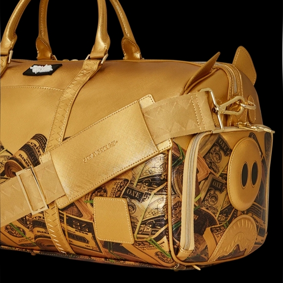 NWT Sprayground Squid Game Metallic Duffle Graffiti Sneaker Compartment Leather - Picture 12 of 16